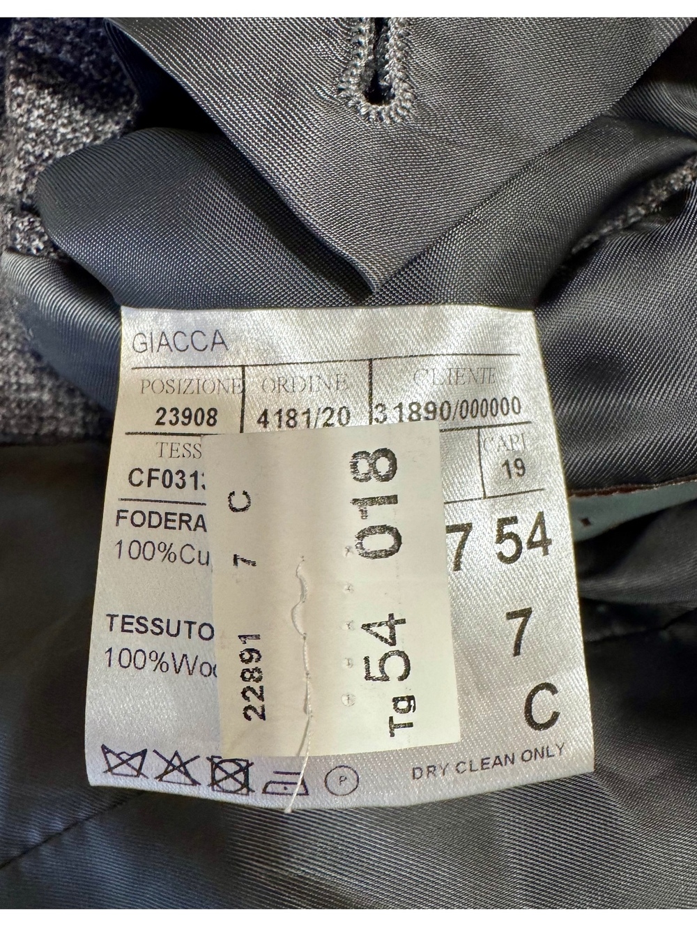 Canali Kei sport coat of tan and grey glen plaid US size 44 - Picture 7 of 9